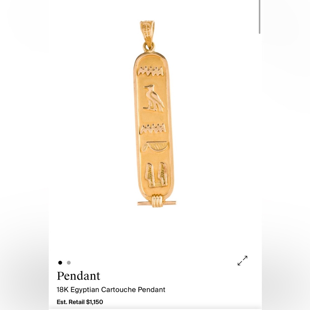 Gold Hieroglyphic Pendant Necklace